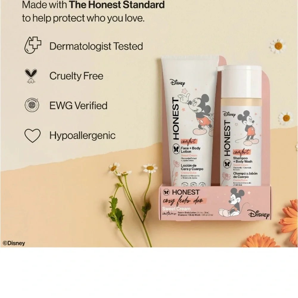 THE HONEST Baby Shampoo + Lotion Set, Sweet Cream. Comfort, 18.5 oz.